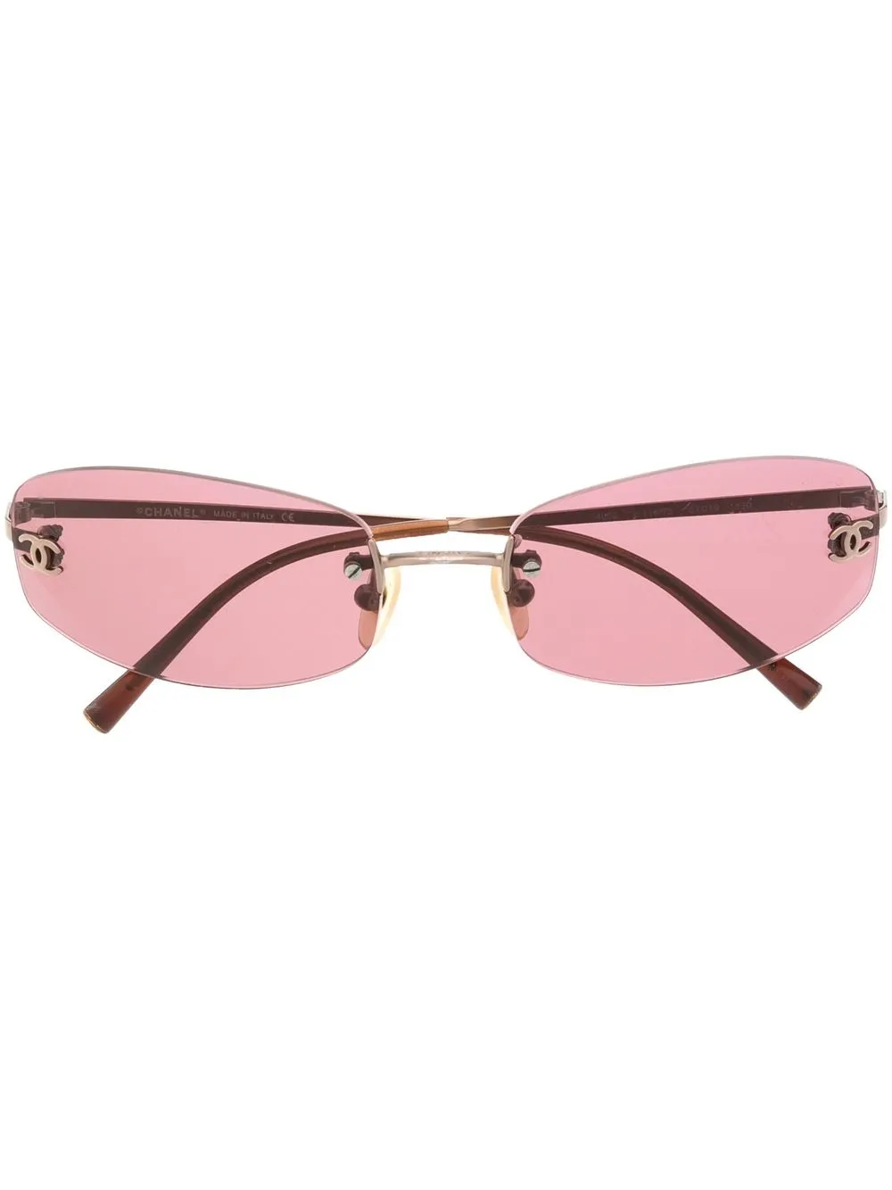 

Chanel Pre-Owned 1990-2000s oval sunglasses - Brown