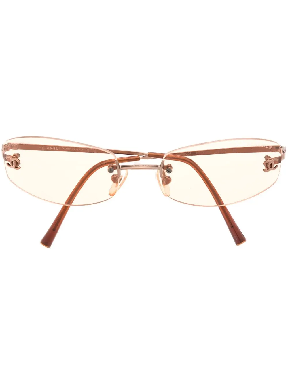 

Chanel Pre-Owned 1990-2000s oval sunglasses - Brown