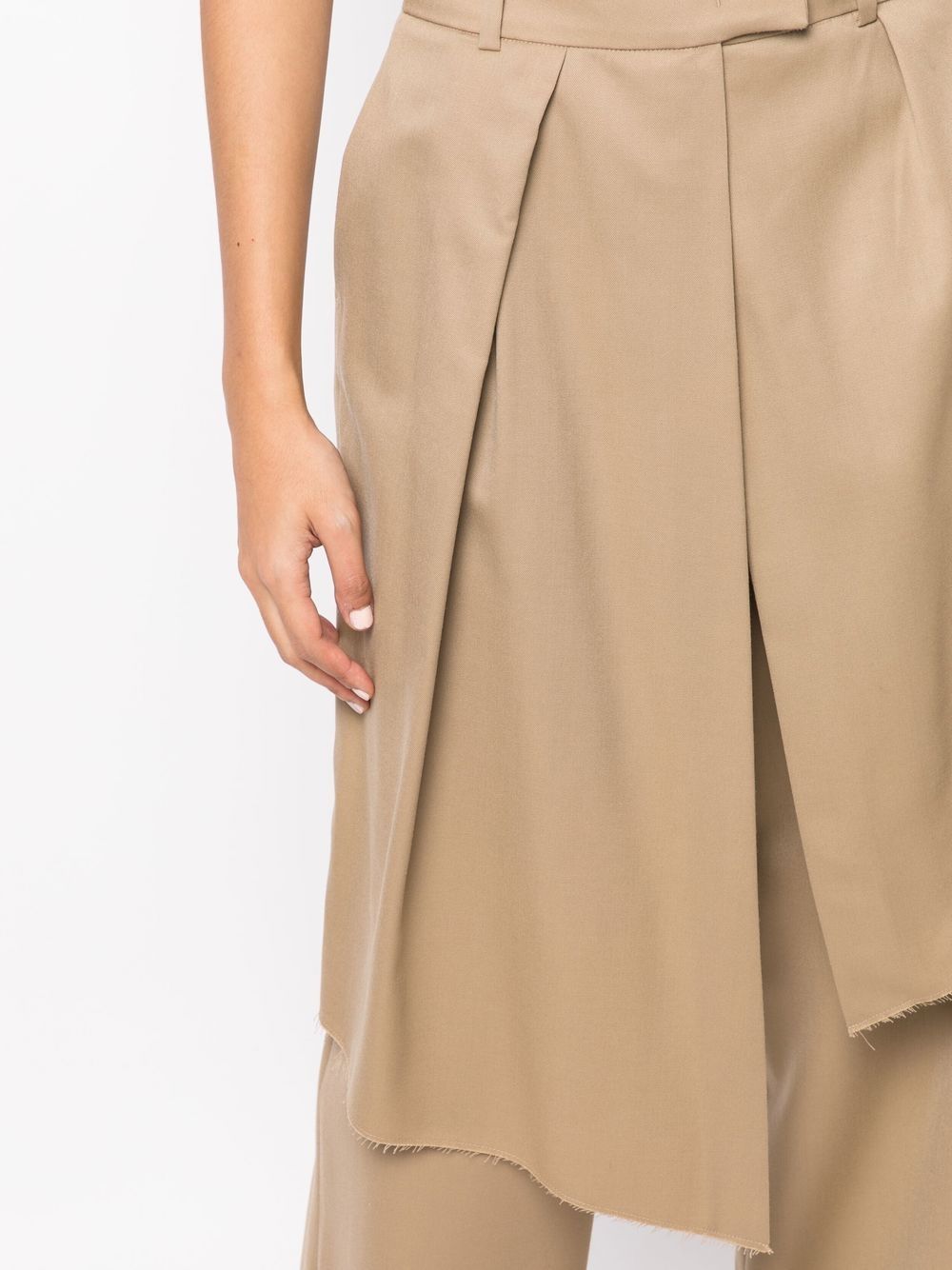 Shop Goen J Panelled Tailored Trousers In Brown