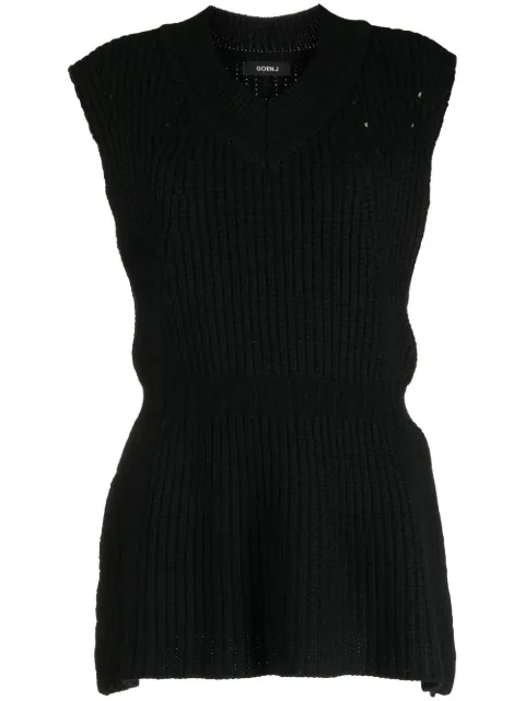 Goen.J side-slit ribbed jumper vest