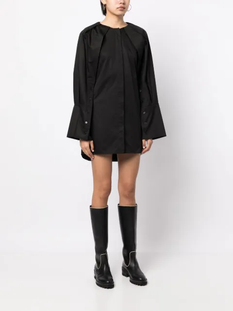 Goen.J long-sleeve mini shirt dress GNJ22AWDS01 - 2