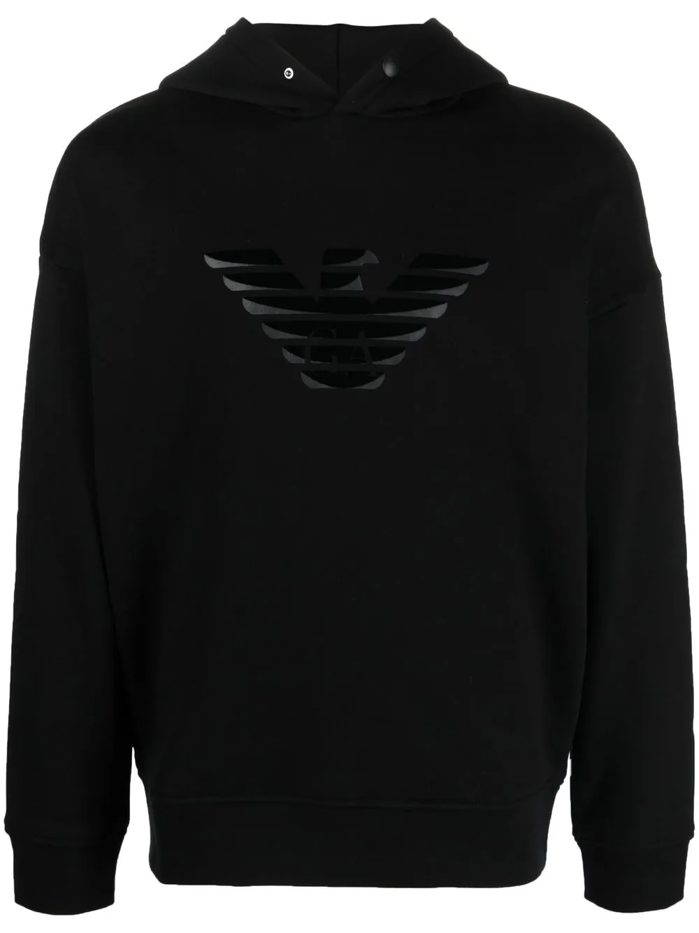 

Emporio Armani logo-print cotton hoodie - Black