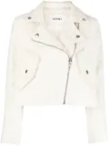 Goen.J tweed cropped biker jacket - White