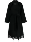 Goen.J double-faced fringed coat - Black