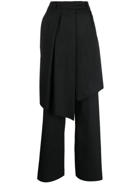 Goen.J asymmetric-wrap wide-leg trousers