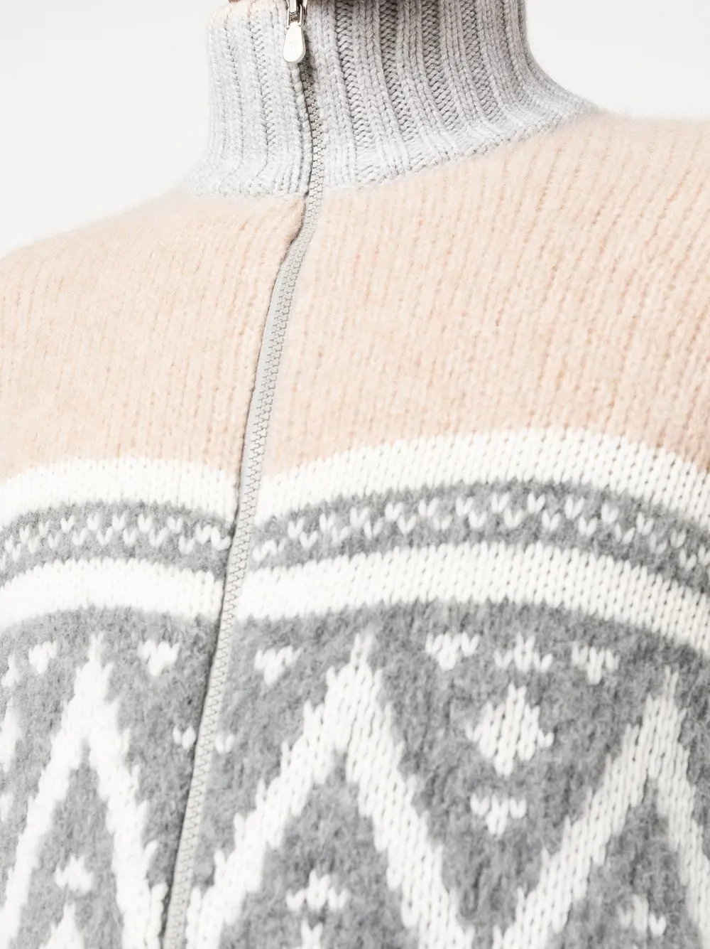 Brunello Cucinelli zig-zag intarsia-knit high-neck Wool Jumper - Farfetch
