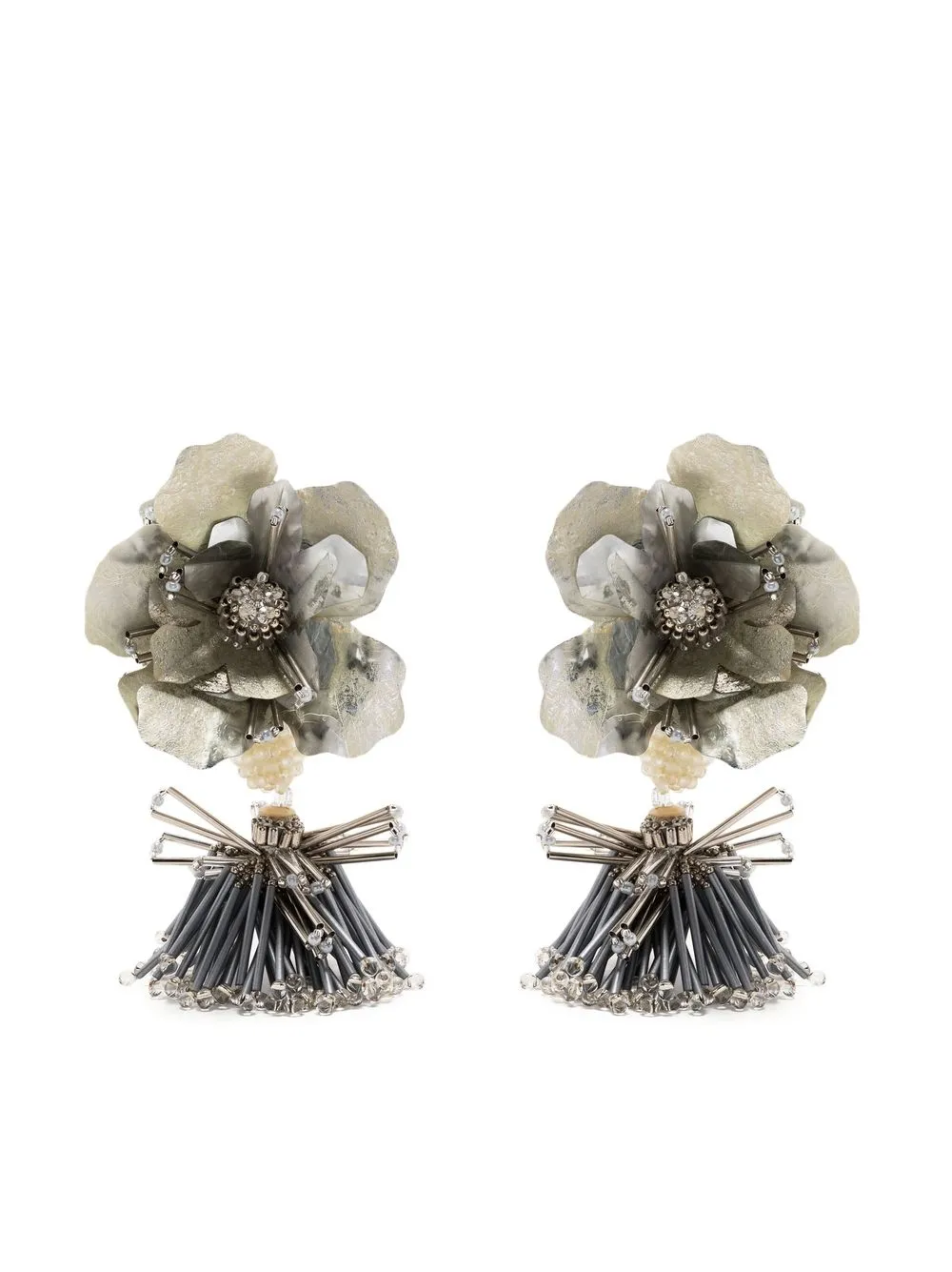 

Biyan embellished flower earrings - Silver