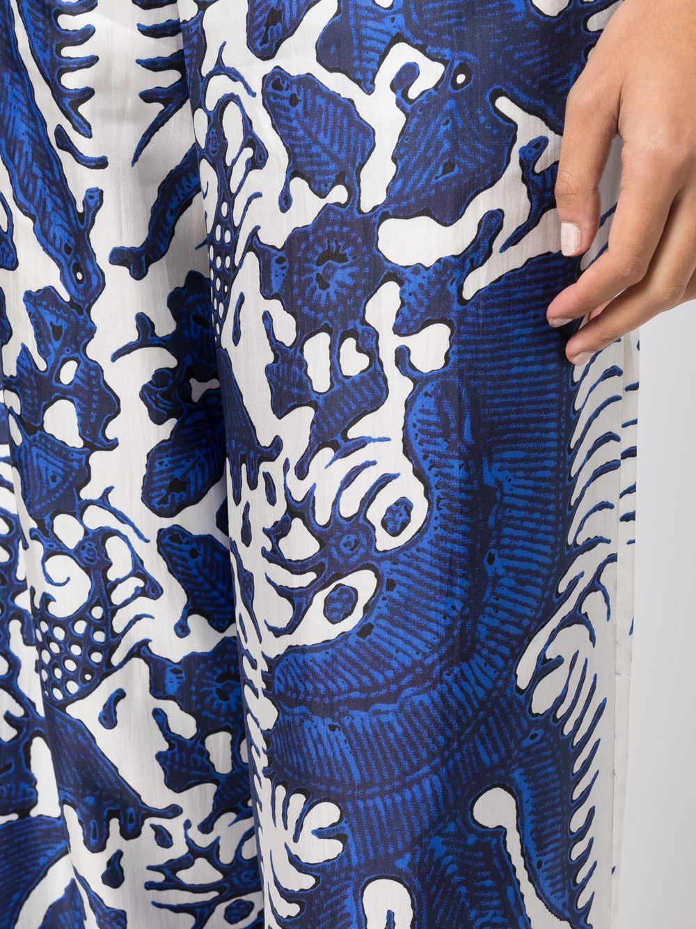 Shop Biyan Bandana-print Silk Trousers In Blue