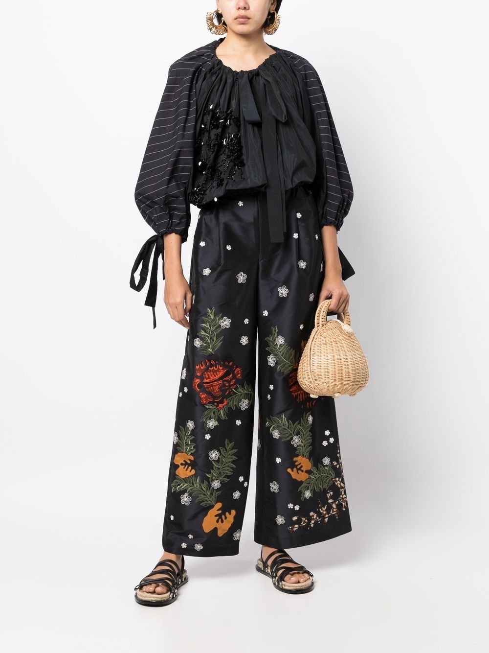 Image 2 of Biyan wide-leg floral-print trousers