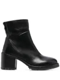 Moma 80mm heeled leather ankle boots - Black
