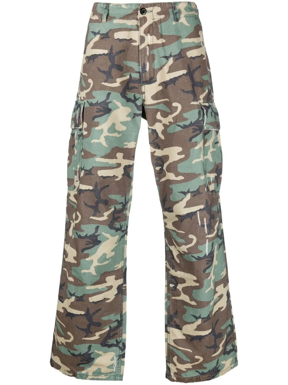 

ERL camouflage straight-leg cargo trousers - Green