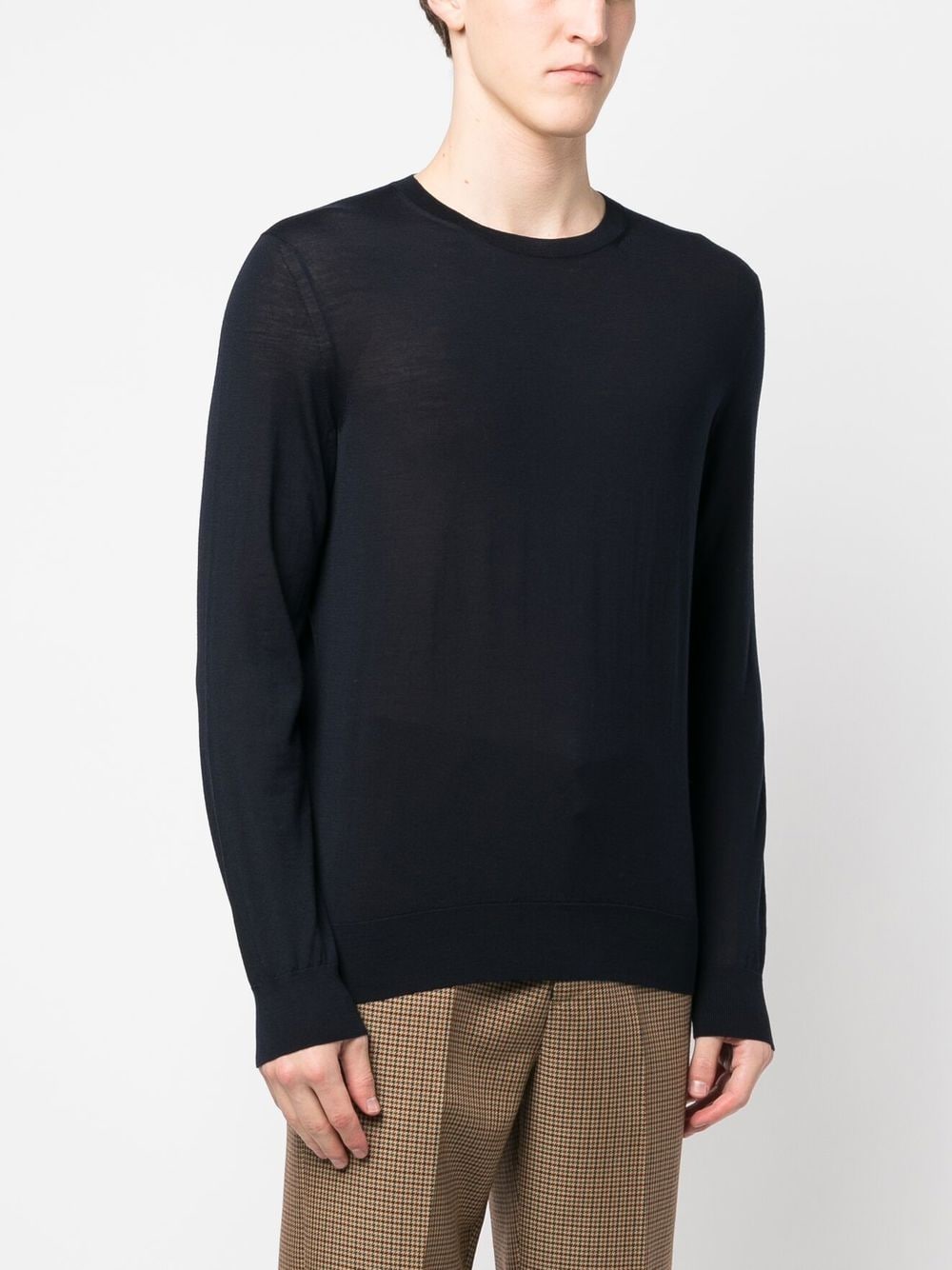 Shop Zegna Fine-knit Wool Jumper In Blue