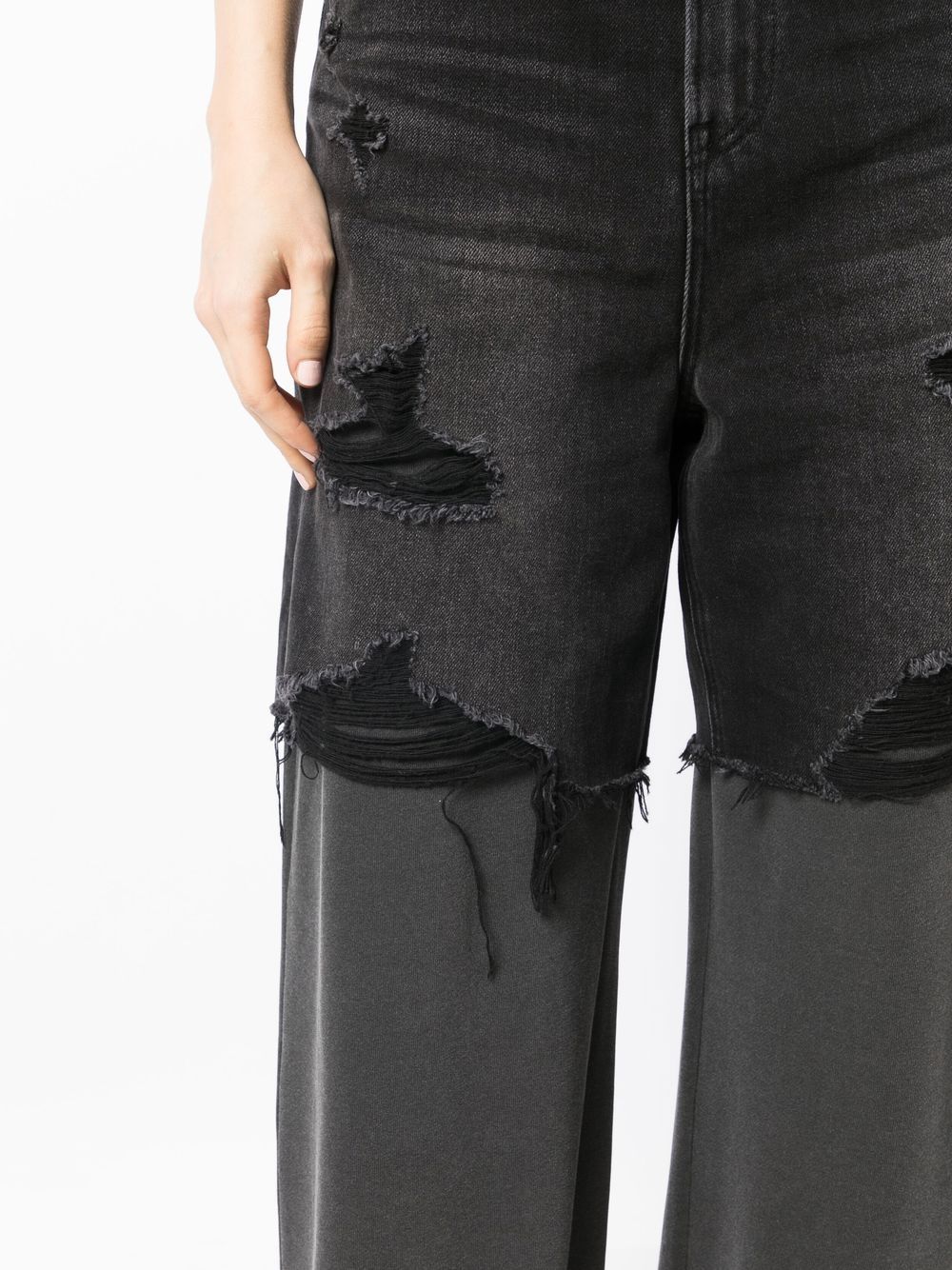 Shop Goen J Distressed Straight-leg Jeans In Grey