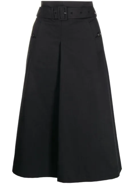 Goen.J belted high-waist A-line skirt