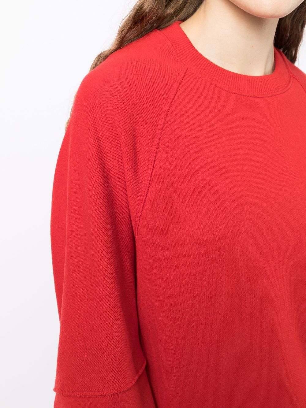 Shop Goen J Layered Shirt-panel Sweatshirt In Red