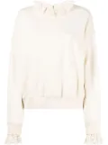 Goen.J crochet-trim crew-neck sweatshirt - Neutrals