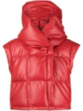 Goen.J Vegan-leather quilted-down gilet - Red