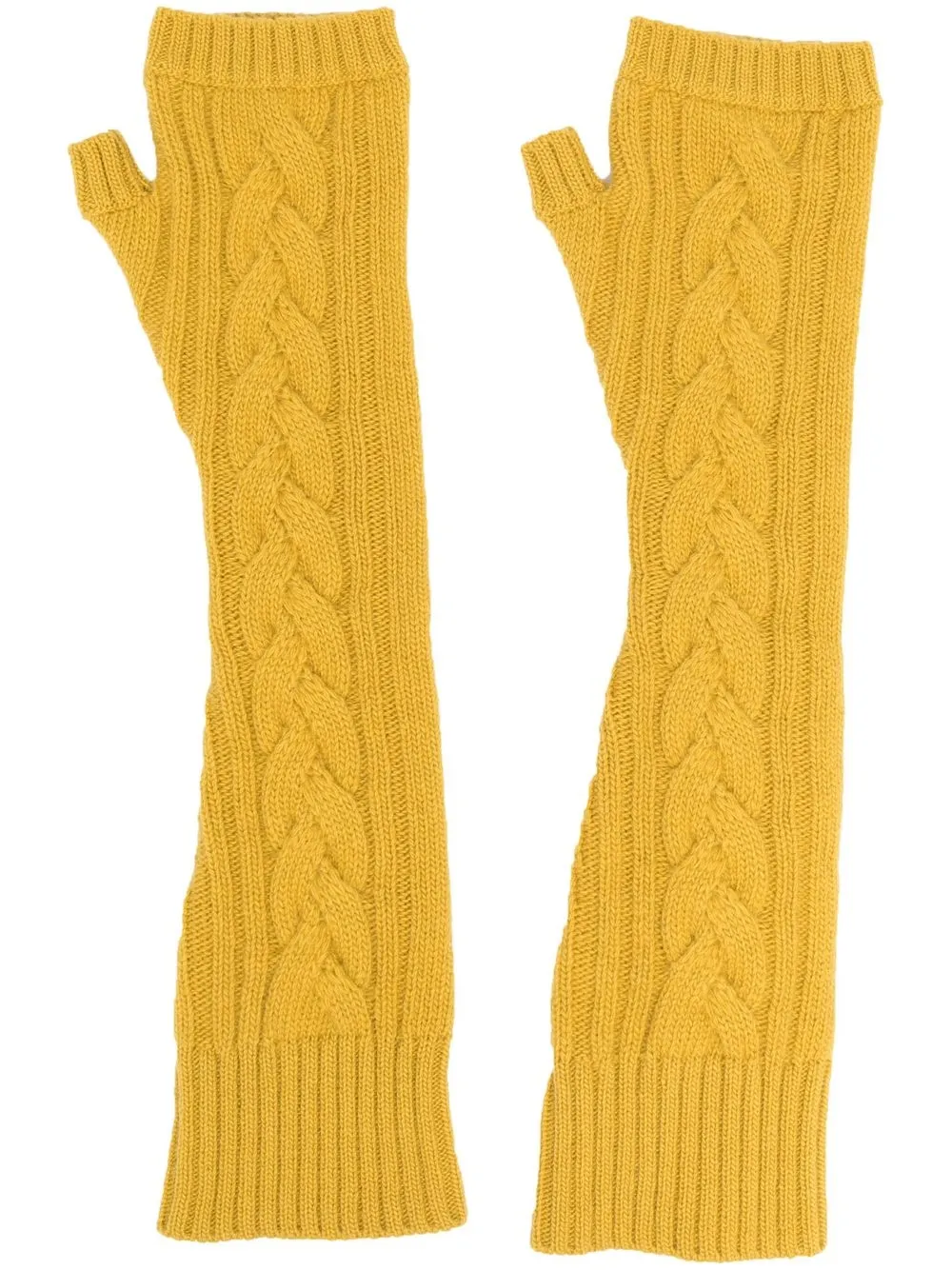 

Antonio Marras cable-knit fingerless gloves - Yellow