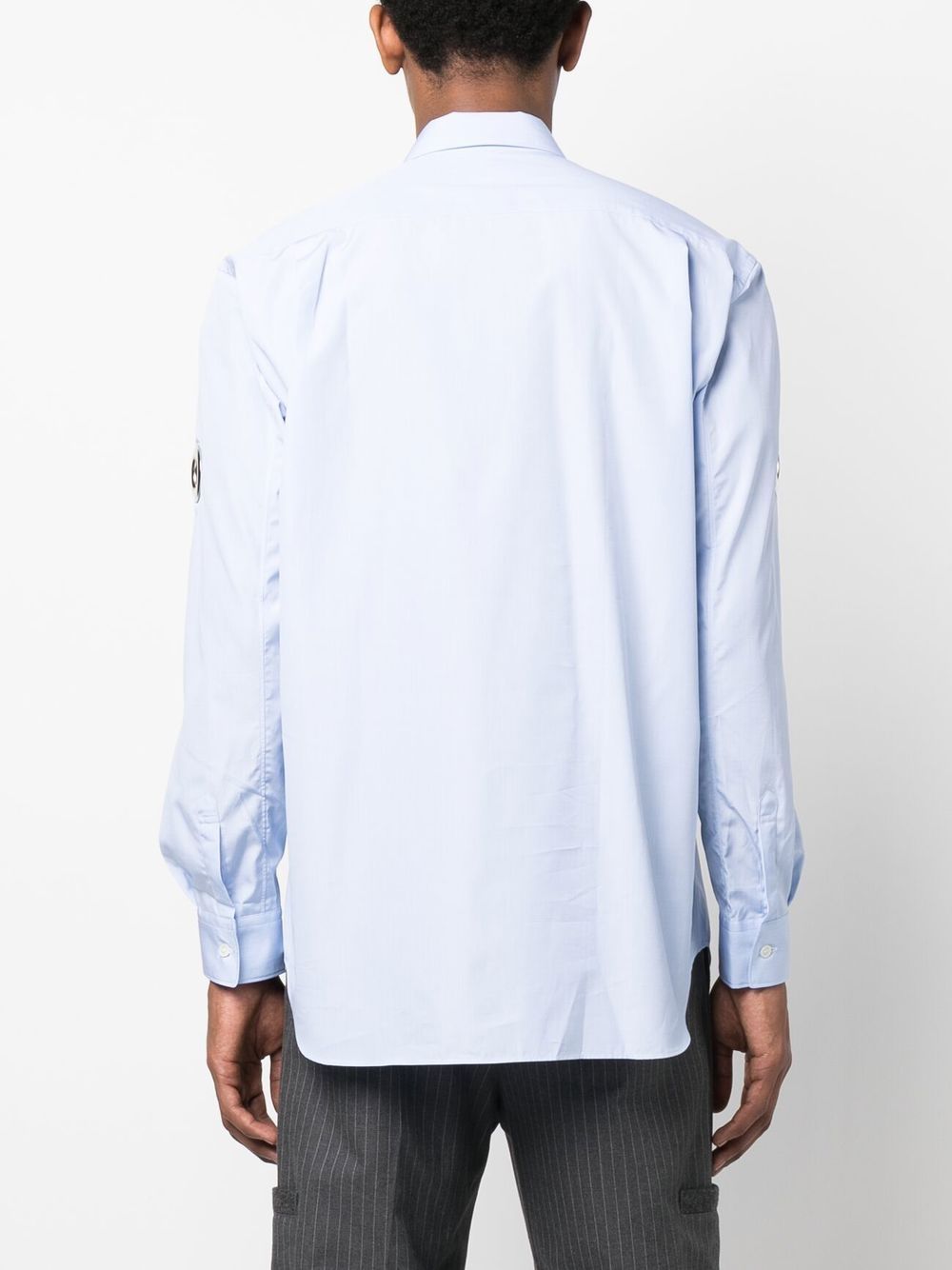 Shop Comme Des Garçons Shirt Cut-out Detail Shirt In Blue