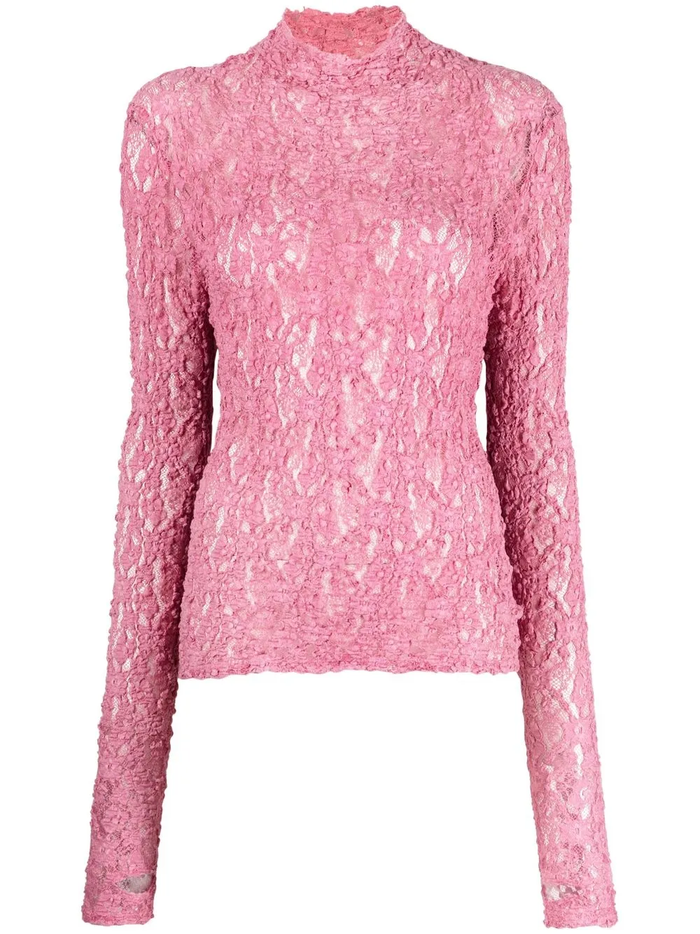 

Collina Strada floral embroidered mesh top - Pink