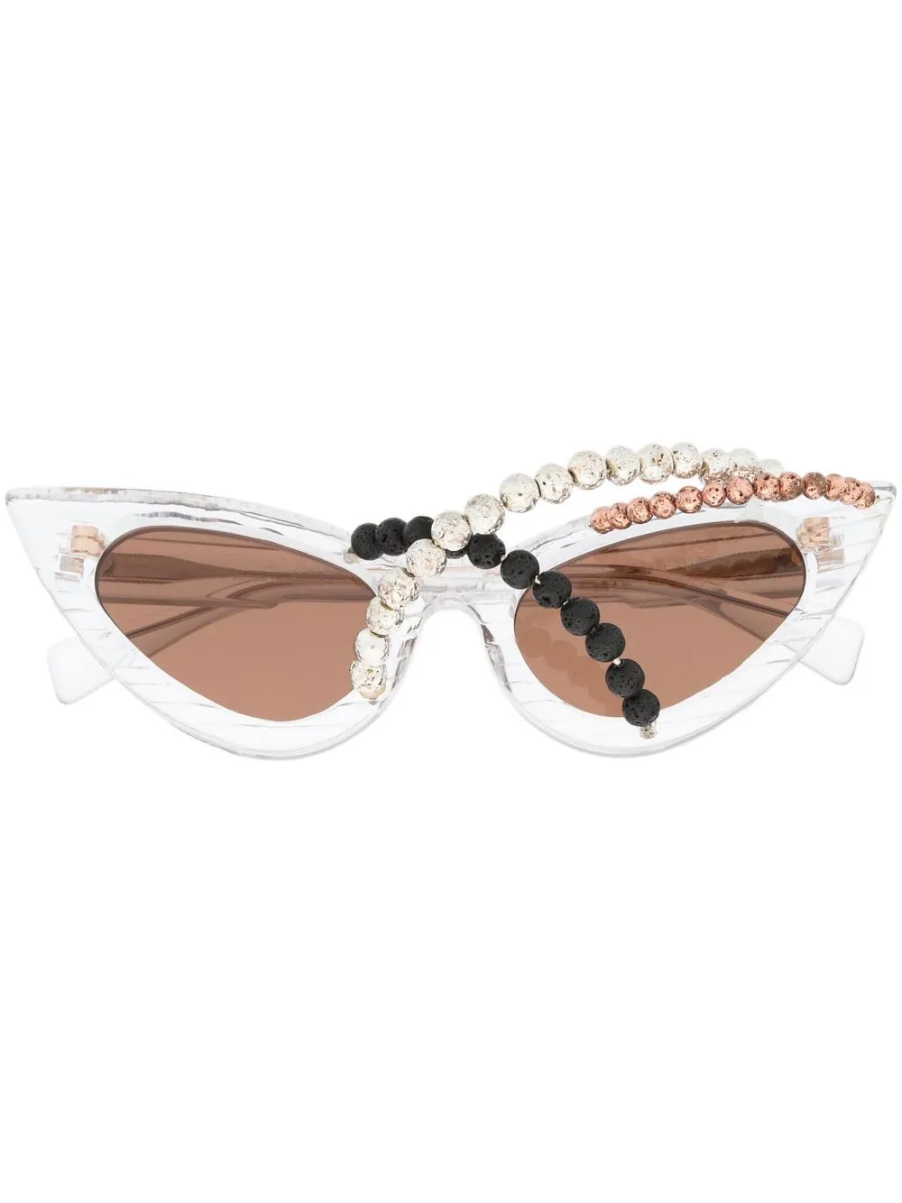 

Kuboraum bead-embellished cat-eye sunglasses - White
