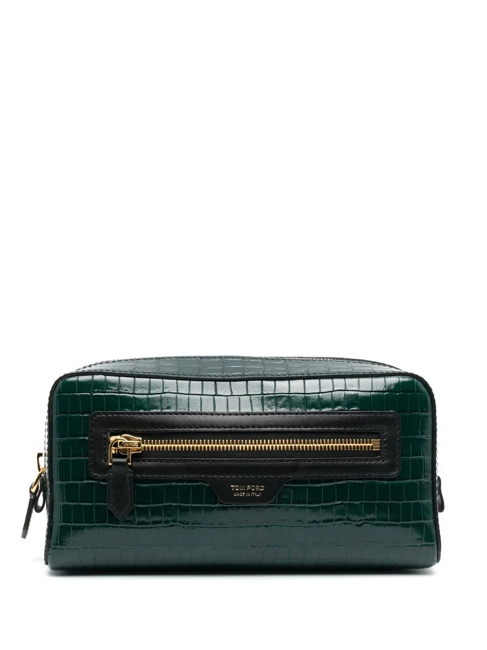 

TOM FORD crocodile-embossed wash bag - Green