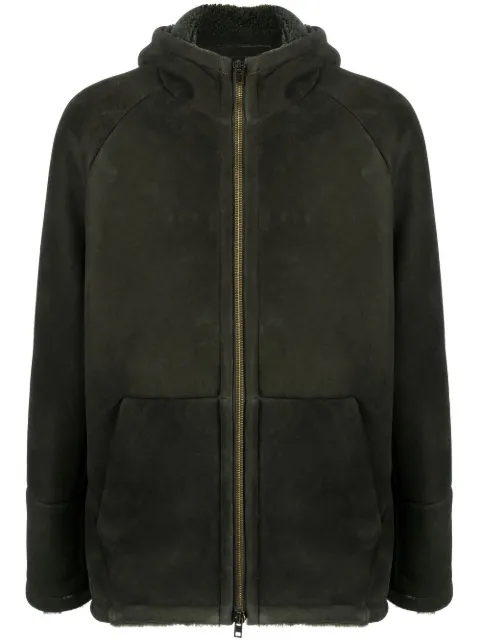 Salvatore Santoro zip-up leather-shearling coat