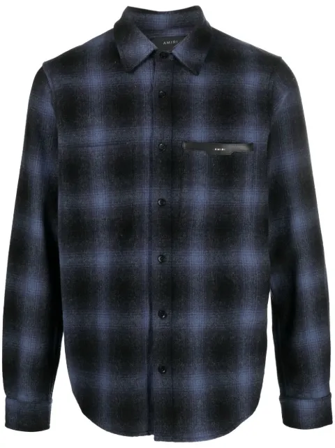 AMIRI logo-patch check-print shirt