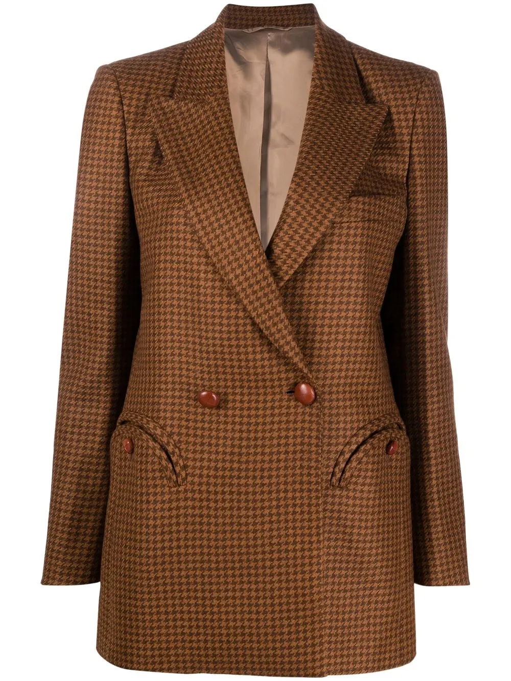 

Blazé Milano houndstooth double-breasted blazer - Brown