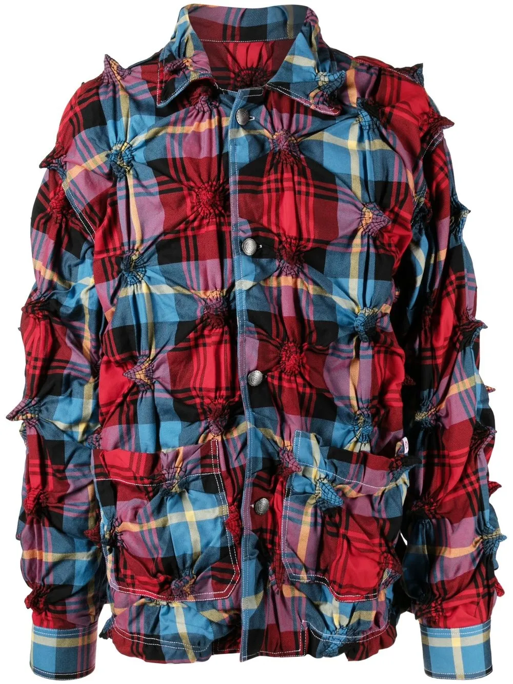 

Charles Jeffrey Loverboy tartan-pattern zip-up jacket - Blue