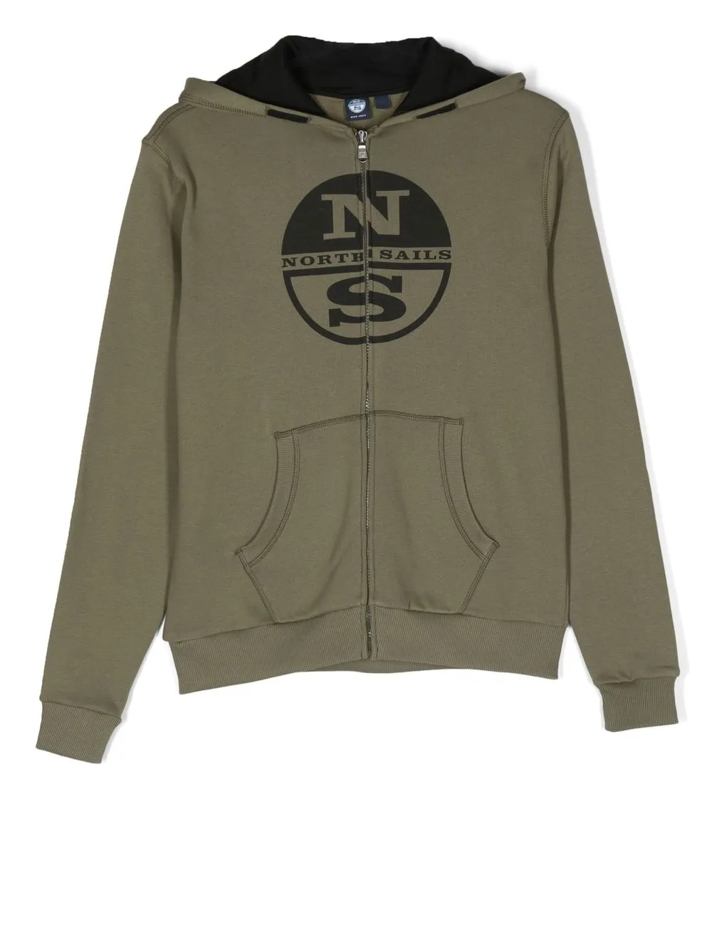 

North Sails Kids logo-print zip-up hoodie - Green