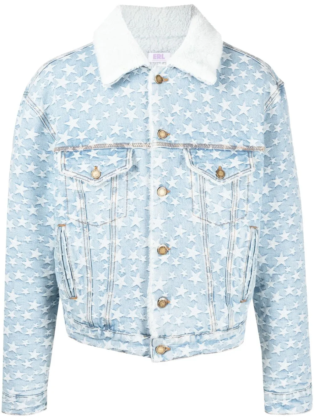 Jacquard Denim Trucker Jacket