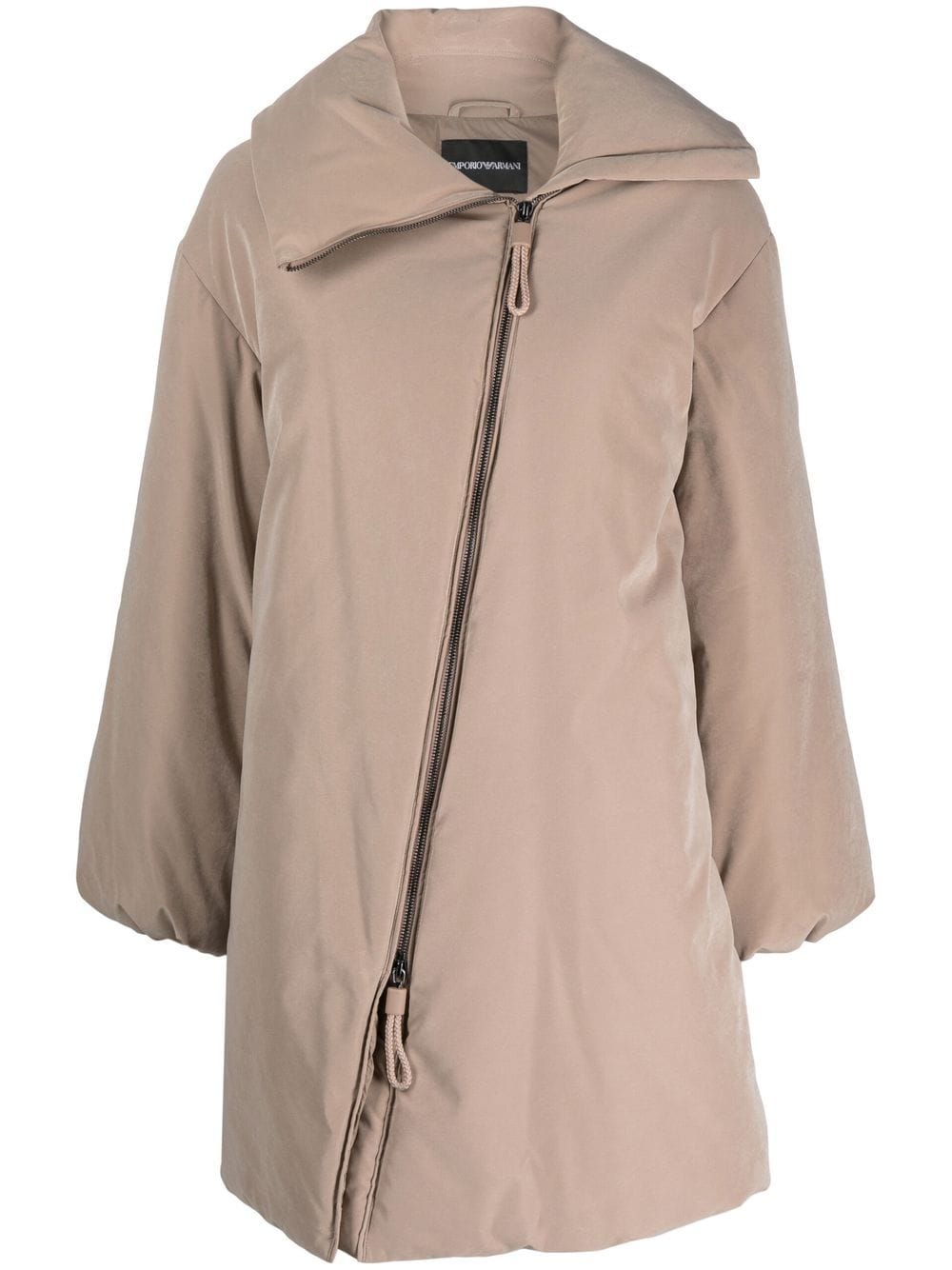 Emporio Armani asymmetric zip-fastening coat - Neutrals