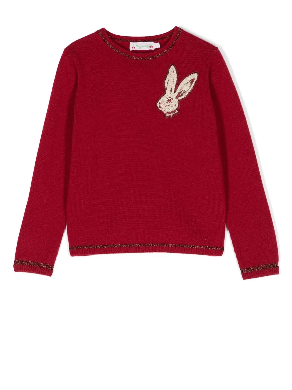 

Bonpoint rabbit-patch knitted sweater - Red