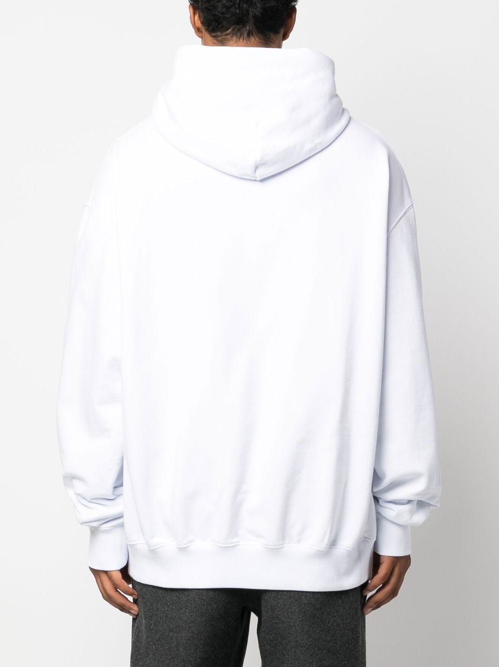 Shop Maison Margiela Logo-embroidered Cotton Hoodie In Weiss