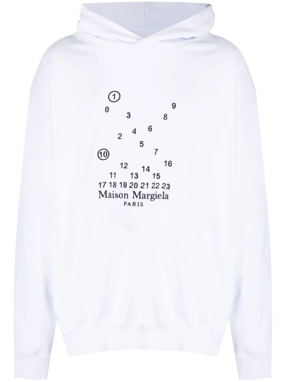 Shop Maison Margiela Logo-embroidered Cotton Hoodie In Weiss