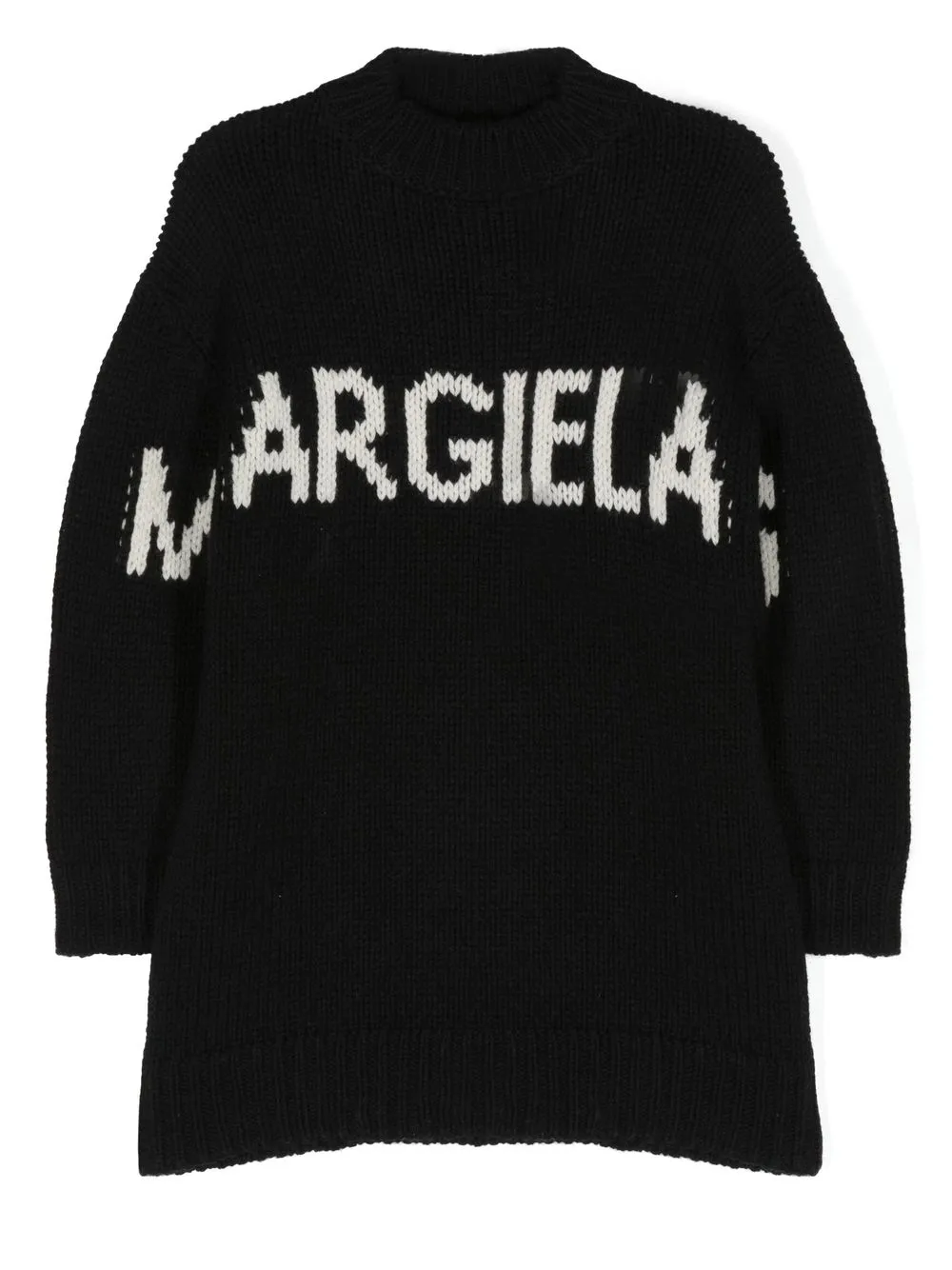 

MM6 Maison Margiela Kids intarsia-knit wool-blend dress - Black