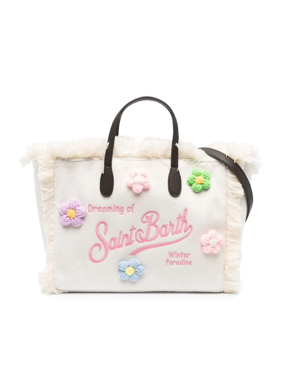 

MC2 Saint Barth Kids Colette logo-print floral-embellished tote - White