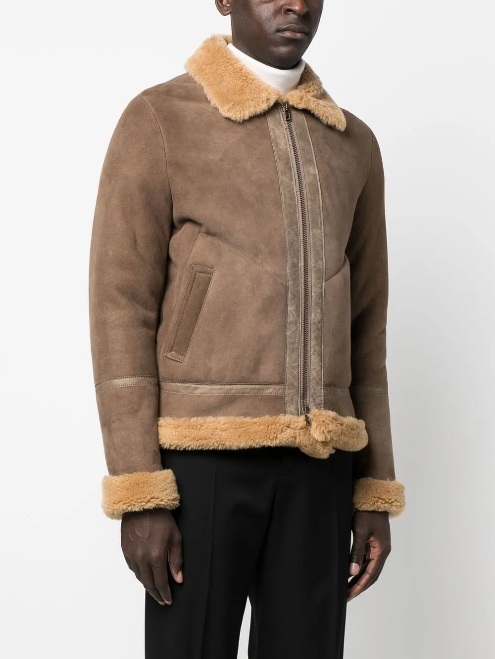 Salvatore Santoro shearlinglined Suede Jacket Farfetch