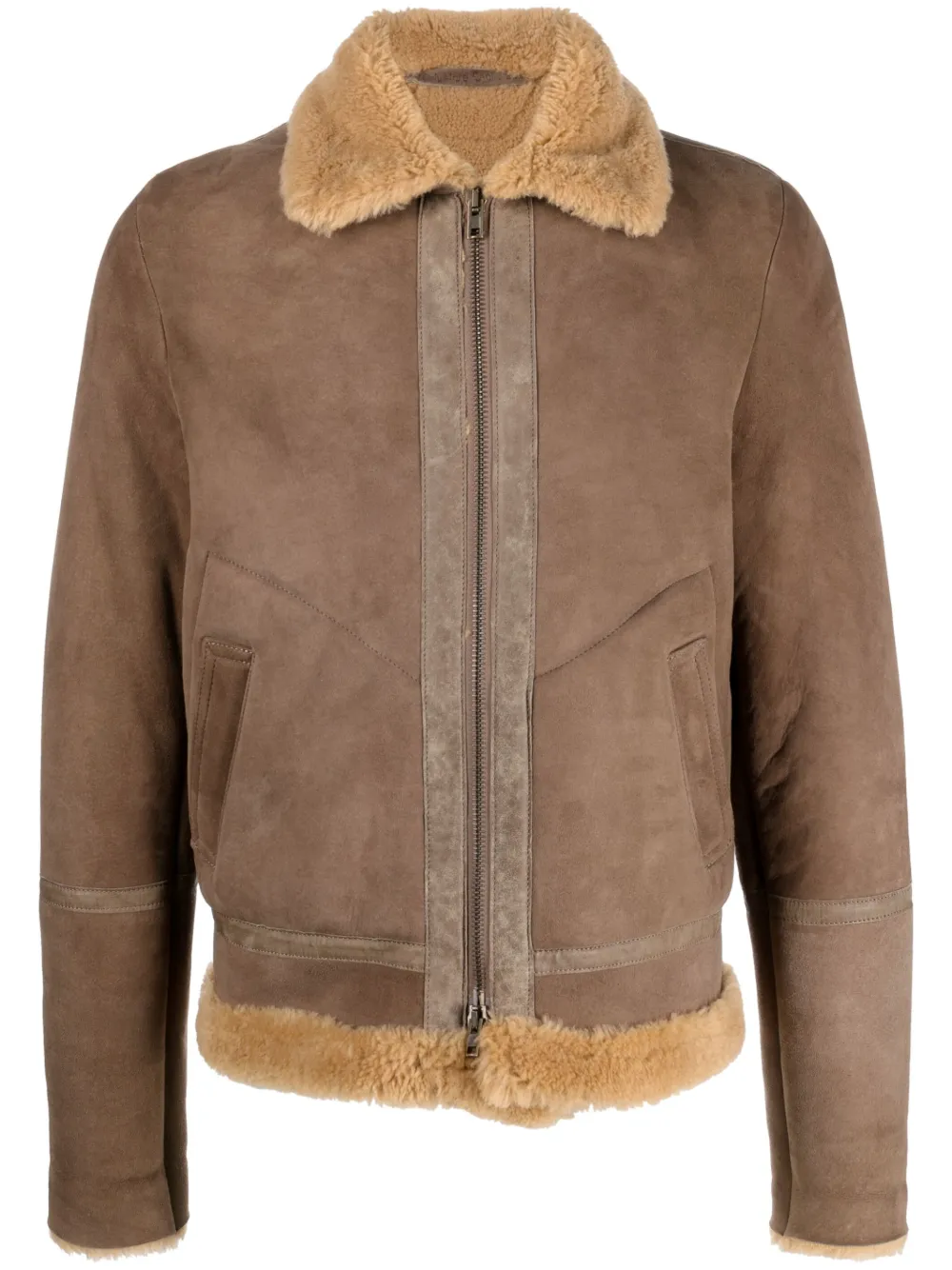 Salvatore Santoro shearling-lined suede jacket - Brown
