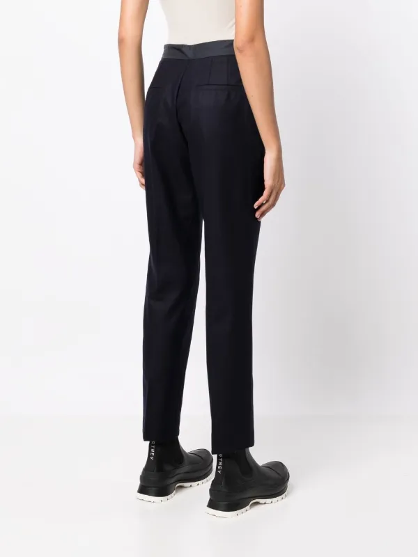 Moncler Virgin Wool Tailored Trousers | Blue | FARFETCH