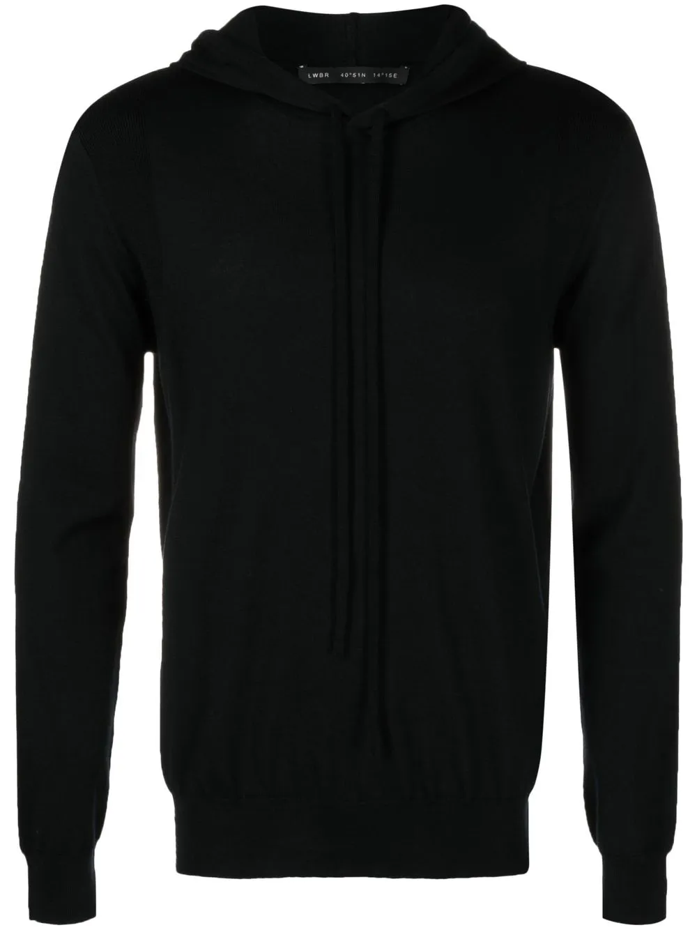 LOW BRAND FINE-KNIT LONG-SLEEVE HOODIE