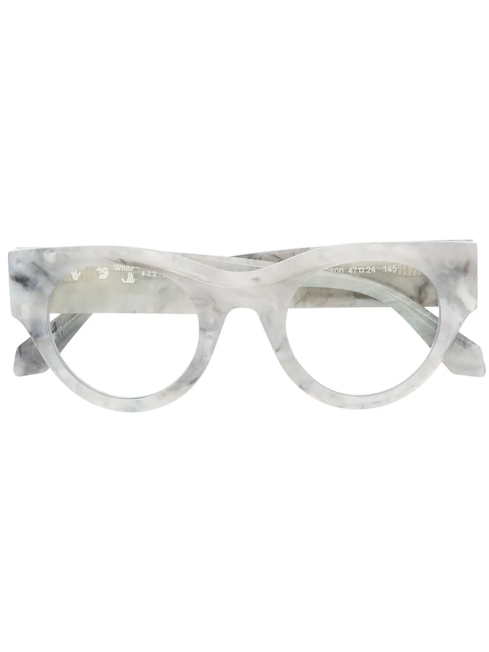 

Off-White marbled round-frame glasses - Grey