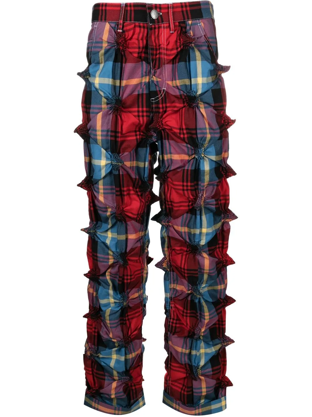 

Charles Jeffrey Loverboy MacLachlan-tartan straight-leg trousers - Red
