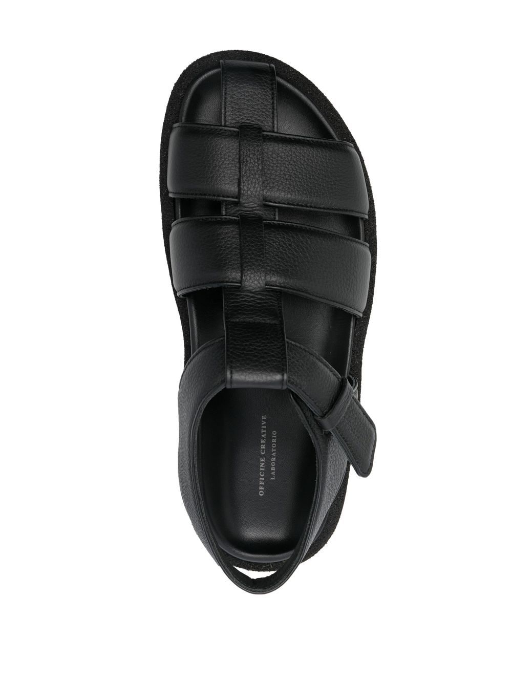 Shop Officine Creative Inner Caged Leather Sandals In Black