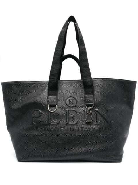 Philipp Plein embossed-logo leather tote bag