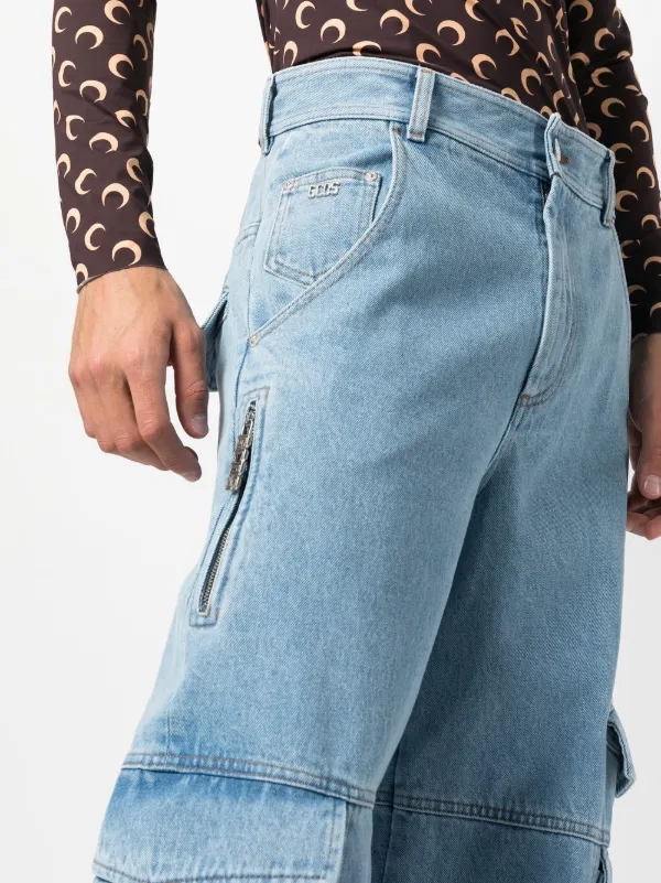 GCDS cargo-pocket wide-leg Jeans | Blue | FARFETCH