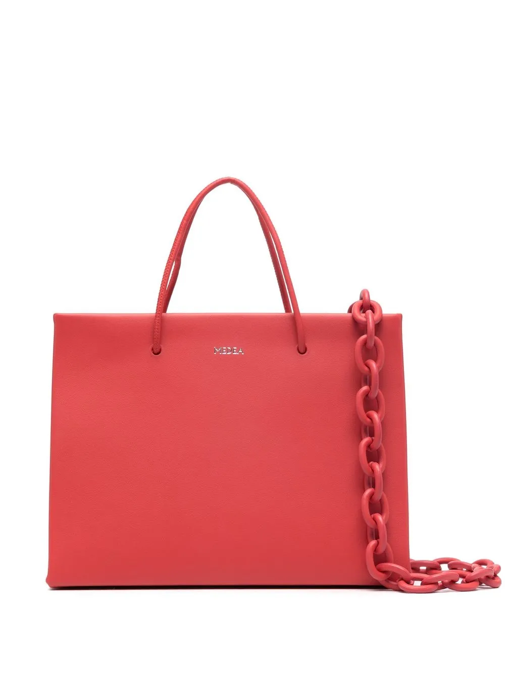 Medea Small Leather Tote In Red