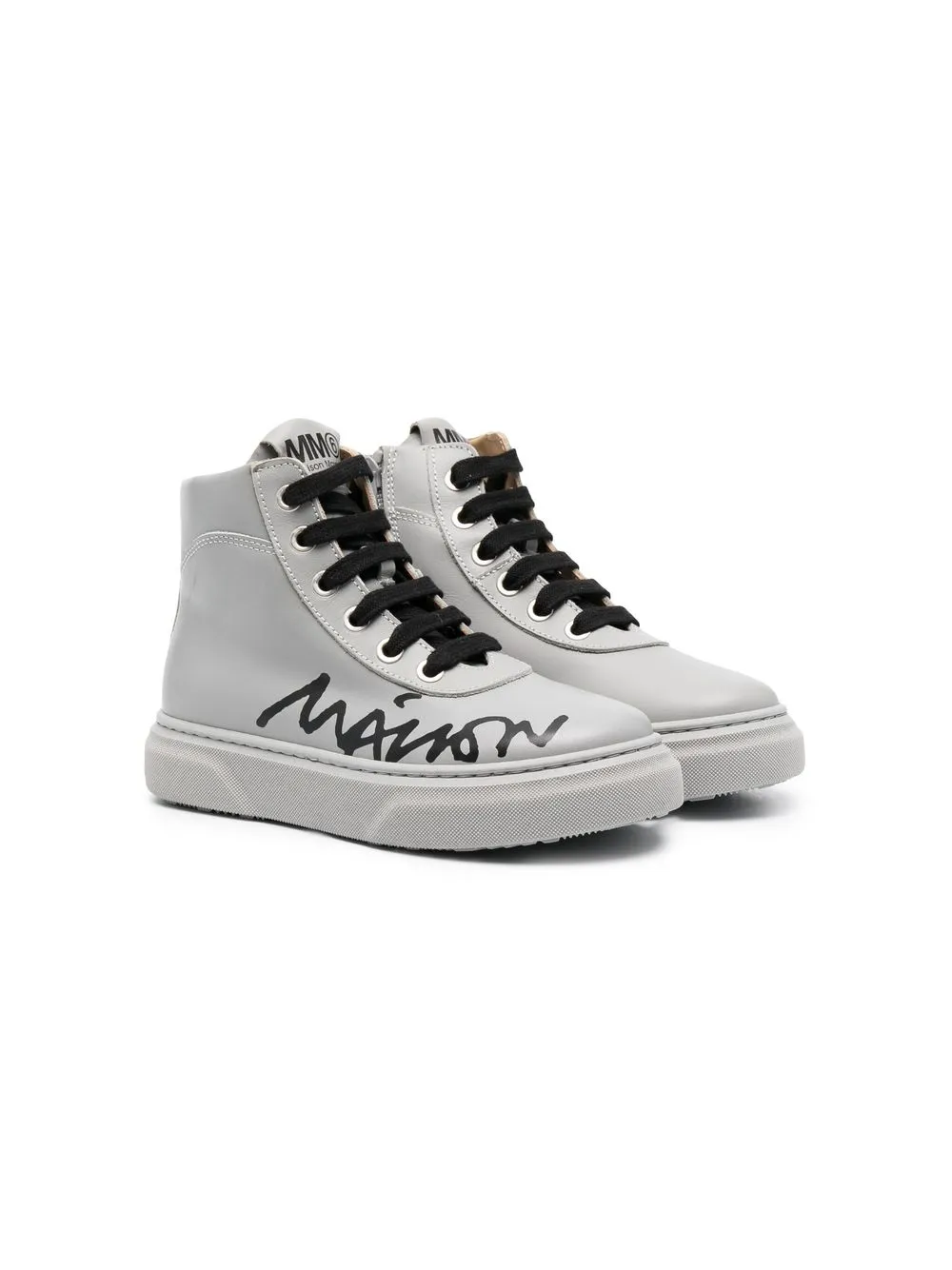 

MM6 Maison Margiela Kids logo-print high-top sneakers - Grey