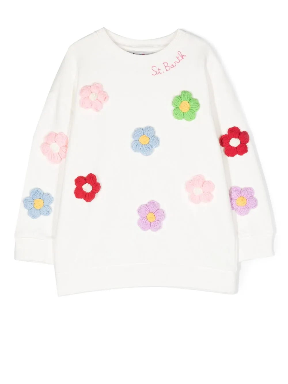 

MC2 Saint Barth Kids floral-embroidered sweatshirt - White